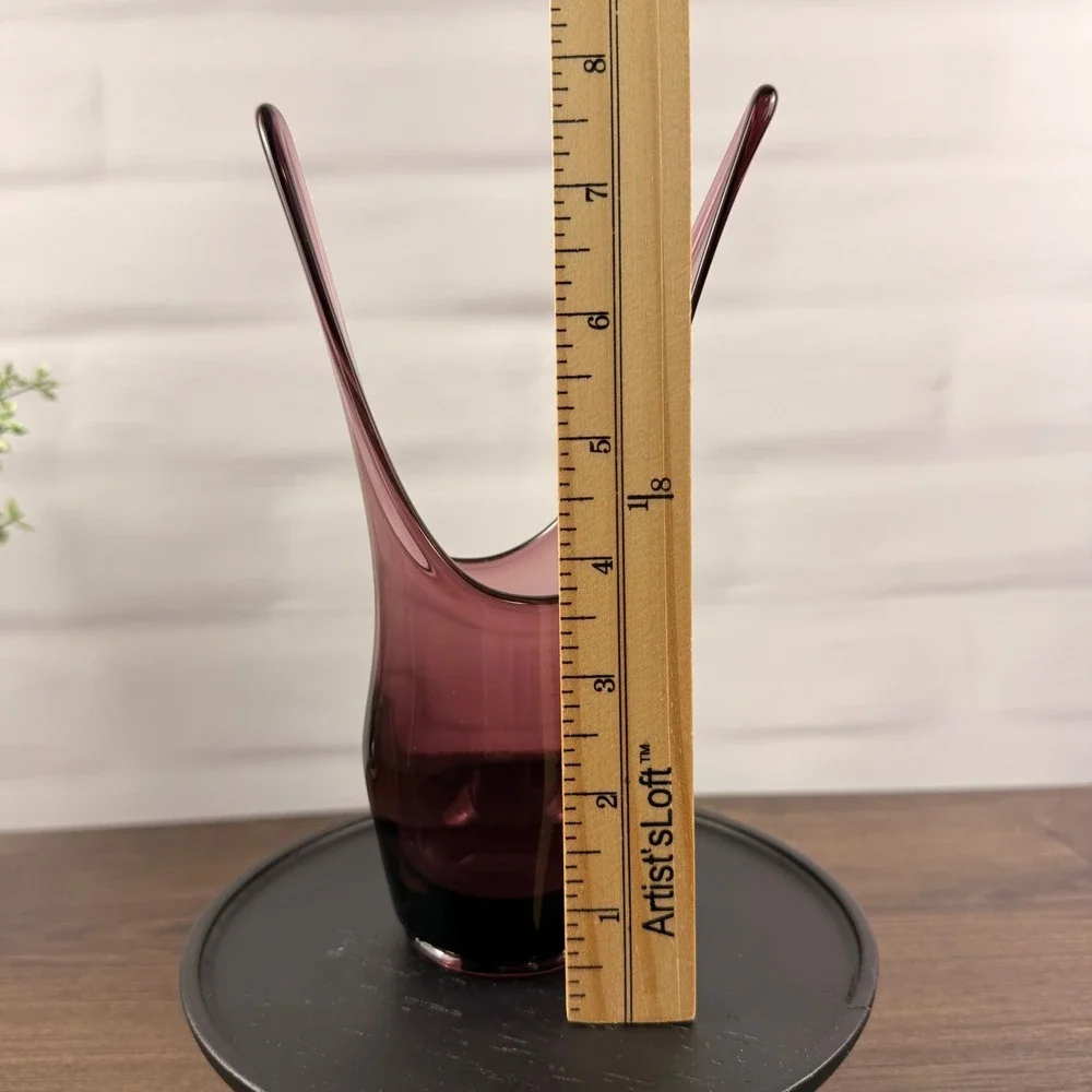 Viking Epic Split Vase Amethyst Purple Art Glass Mid Century MCM